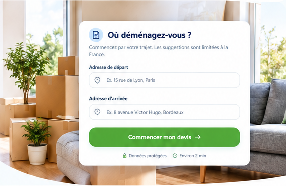 Cartons préparés dans un salon pour un déménagement